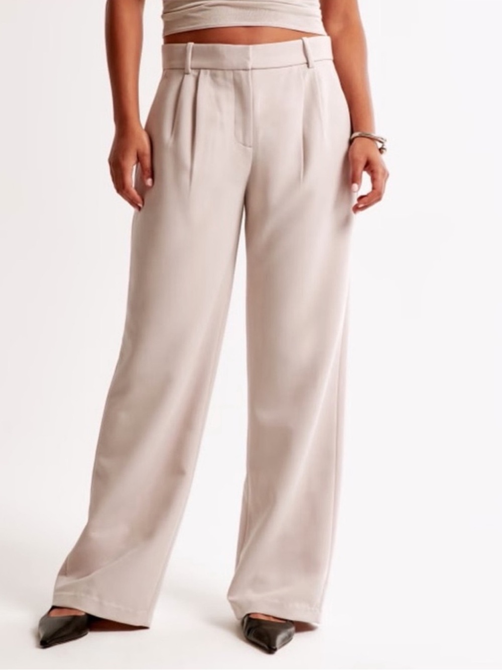 Abercrombie & Fitch Sloane Wide Leg Pants Beige Size 27S